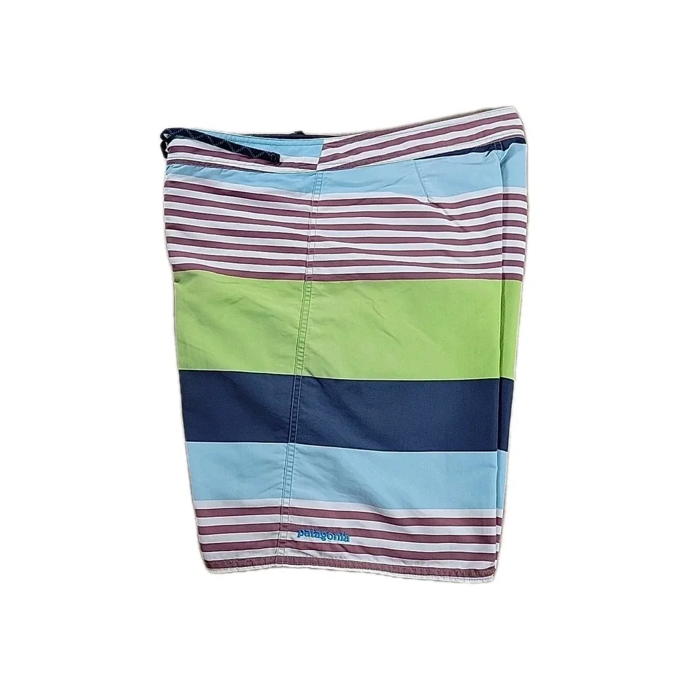 Patagonia Striped Board‎ Shorts Swim Trunks with Pocket Colorful Mens Size 32